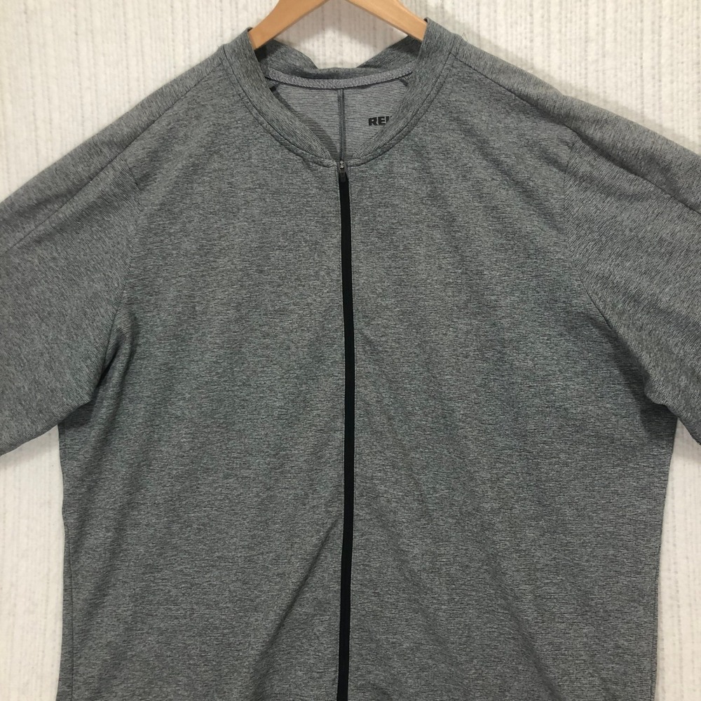 REI Co-op Full Zip Jacket Athletic Training Running Gray Short Sleeve XXL